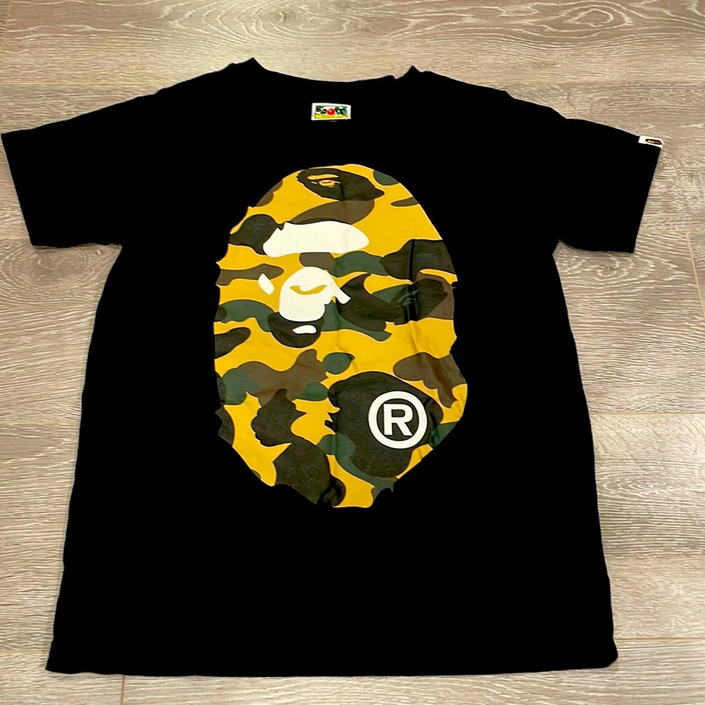 Authentic Bape yellow camo tshirt